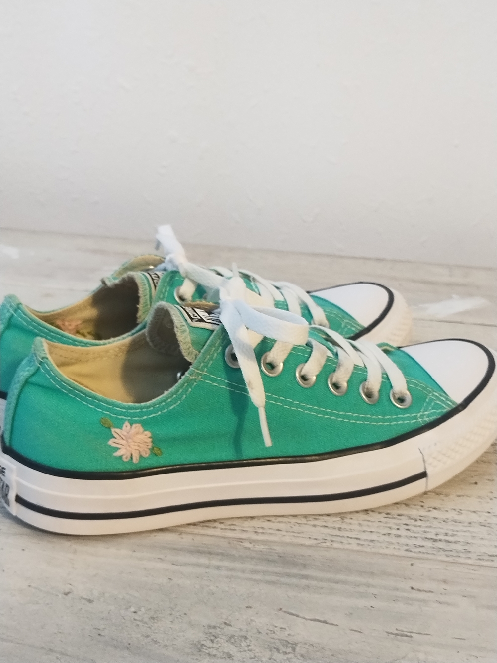 Vintage Converse Unisex CT All Star 155737F Teal Green Sneakers w 7/ mens 5 - Picture 3 of 14